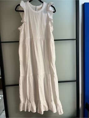 Universal Thread White Ruffle Sleeve Maxi Dress